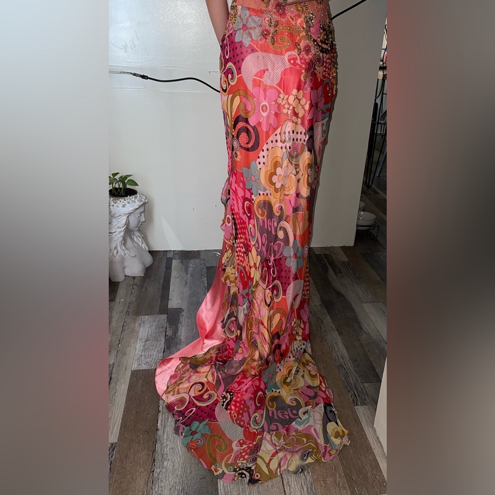 Vintage Colorful Floral Beaded Dress Early 2000’s - Picture 6 of 9